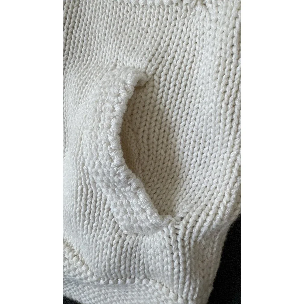 Baby Gap 18/24 Unisex Ivory Knit Full Zip Hooded Sweater Preppy 100% Cotton